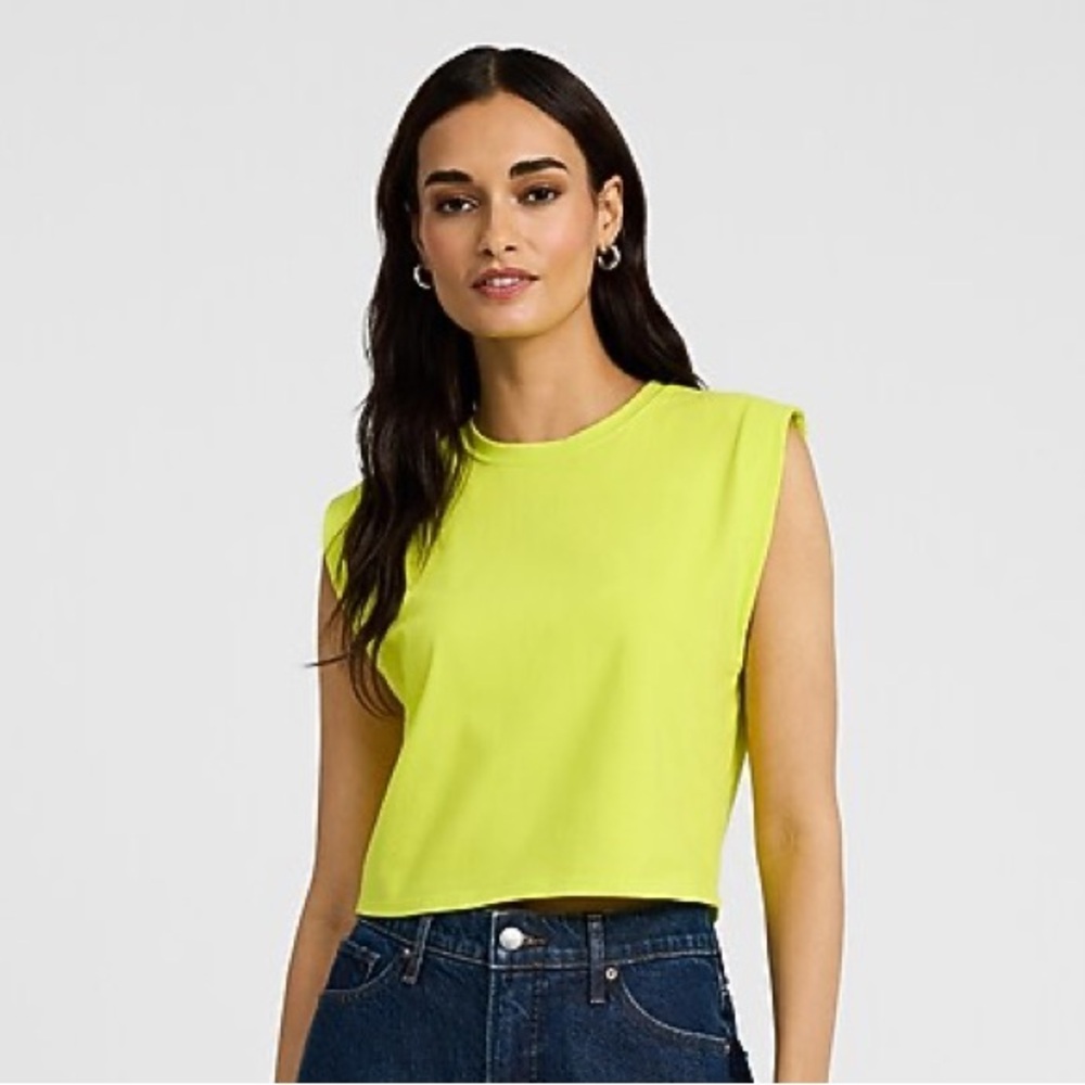 NWT Express Neon Lime Cropped Muscle Tee